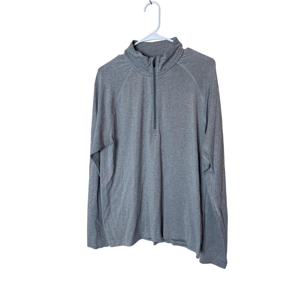 Rhone Pullover Mens Large Gray Quarter Zip Perforated Long Sleeve Athletic Top